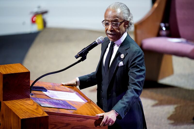 Rev Al Sharpton delivers the eulogy for Tyre Nichols at Mississippi Boulevard Christian Church  in Memphis, Tennessee. Photograph: Andrew Nelles/Getty 