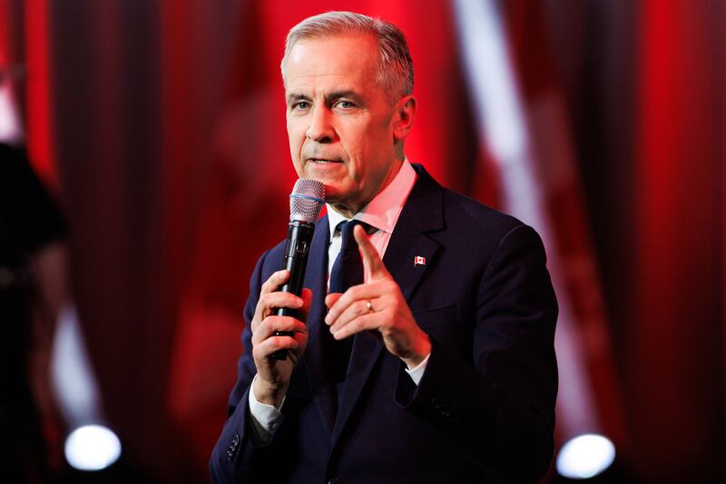 Canada's prime minister Mark Carney has momentum as he leads the Liberal Party into an election. Photograph: Cole Burston/New York Times
                      