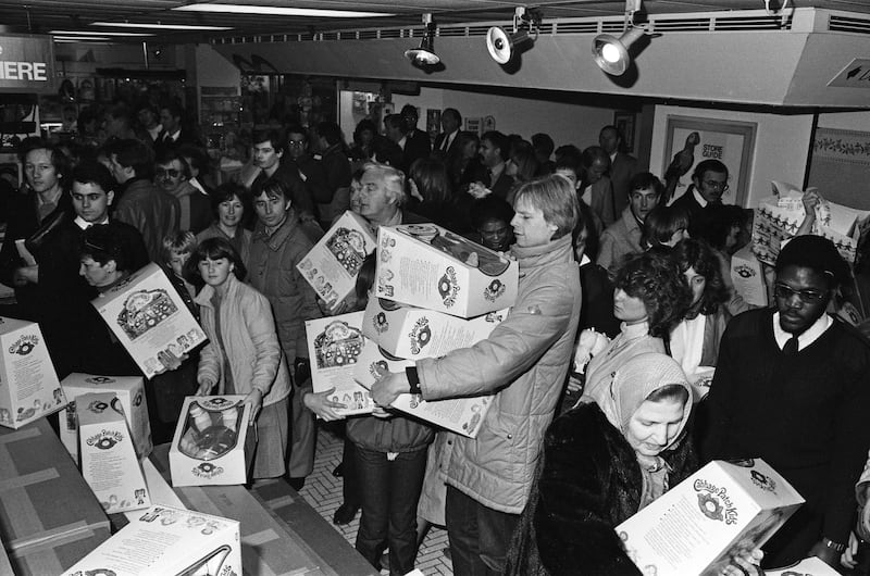 Hundreds of people clamoured for Cabbage Patch Dolls at Hamleys when doors opened on December 3rd, 1983. Photograph: Carl Bruin/ Daily Mirror /Mirrorpix /Getty Images