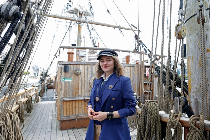 Varya Fadieieva is a tour guide on the Jeanie Johnston tall ship. Photograph: Nick Bradshaw