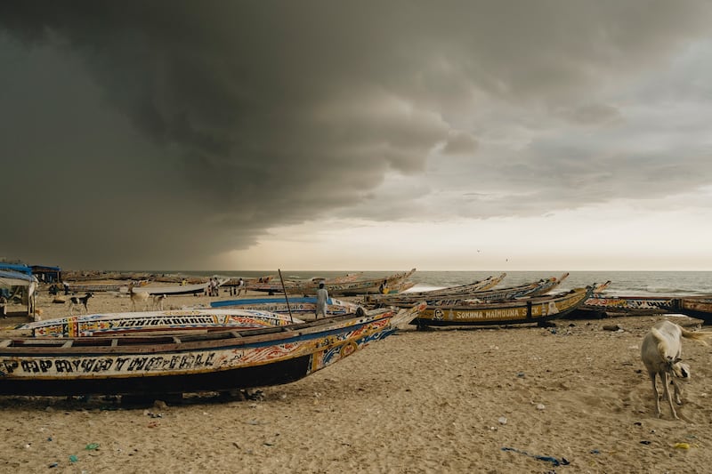 A storm approaching the beach in the Langue de Barbarie, a spit of land off the coast of northern Senegal that serves as a vital buffer between the Atlantic Ocean and the old French colonial capital of Saint-Louis, now a Unesco world heritage site. Photograph: Sirio Magnabosco