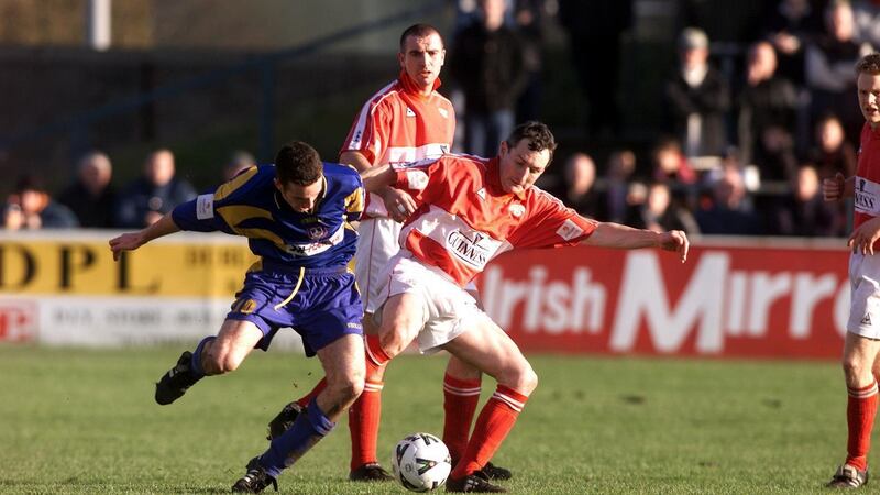 Cork City’s John Caulfield in action against Longford  in 2000. City’s current manager  played for 15 years for Cork, making a record 455 appearances between 1986-2001. Photograph: Tom Honan/Inpho