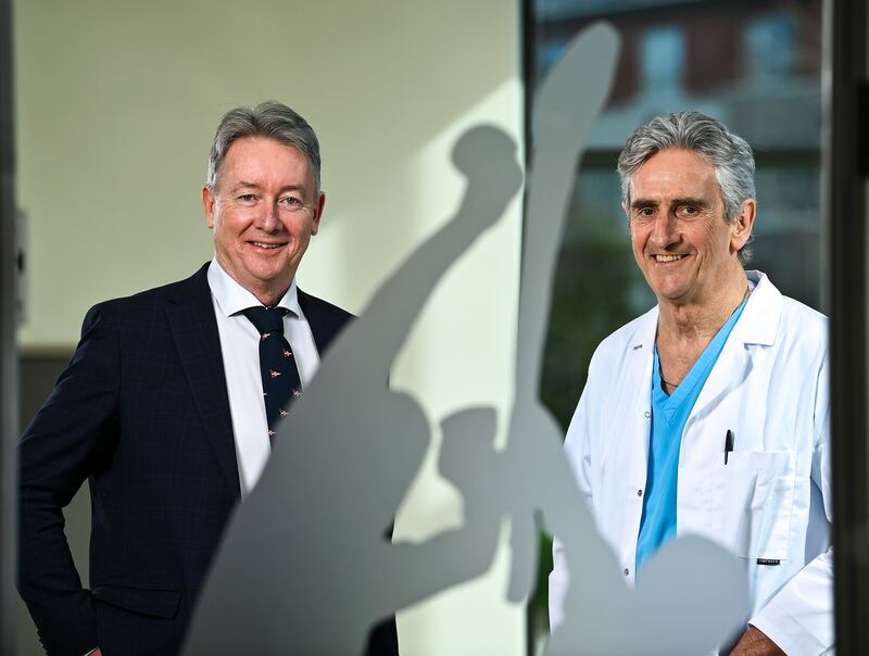 Eamonn Fitzgerald of UPMC Ireland and Ray Moran, founder of Sports Surgery Clinic. Photograph: David Fitzgerald/Sportsfile