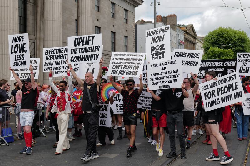 People taking part in the Dublin Pride Parade. 