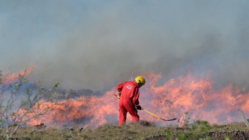 Gorse fires   in the Loughanure area  of Co Donegal. Photograph: Colm Lenaghan/Pacemaker Press