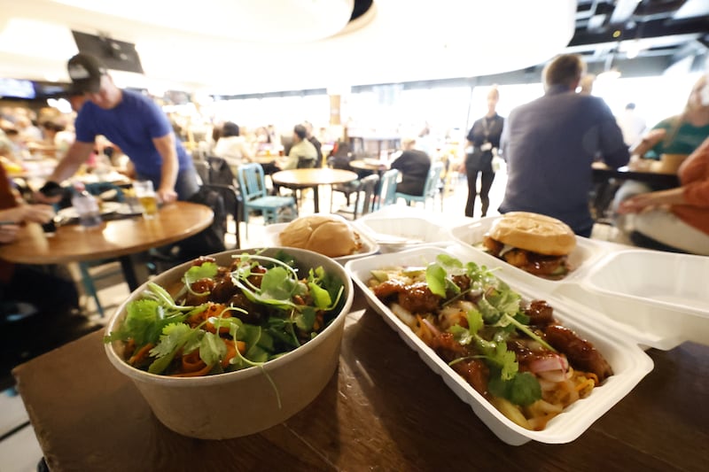 Kimbok and Boxx Korean chicken and sushi. Photograph: Nick Bradshaw