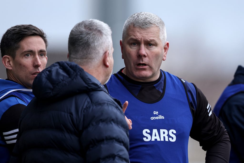 Sarsfields coach, former Cork hurler Diarmuid O'Sullivan during the All-Ireland senior club hurling semi-final against Slaughtneil in December. Photograph: Ben Brady/Inpho
