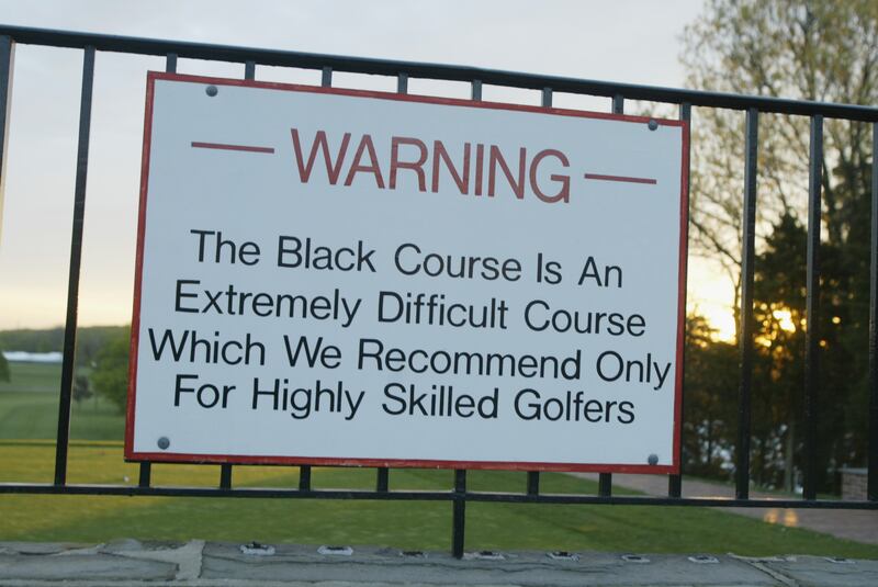The famous warning sign at Bethpage Black will be removed for the Ryder Cup as it is considered too much of a distraction for fans. Photograph: Scott Halleran/Getty Images)