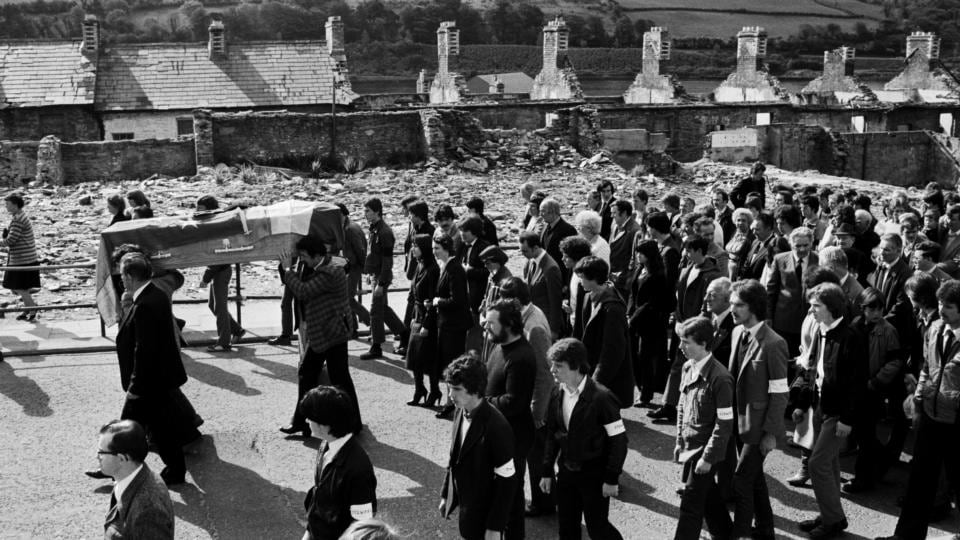 “Our revenge will be the laughter of our children”: the funeral of the hunger striker Patsy O’Hara, in 1981. Photograph: Chip Hires/Gamma-Rapho via Getty