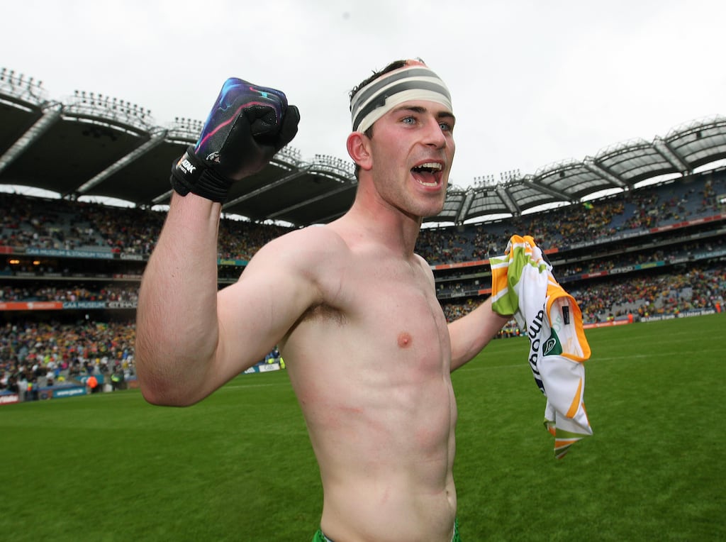 Paddy McBrearty celebrates after Donegal's All-Ireland quarter-final win over Kerry in 2012. Photograph: Lorraine O'Sullivan/Inpho