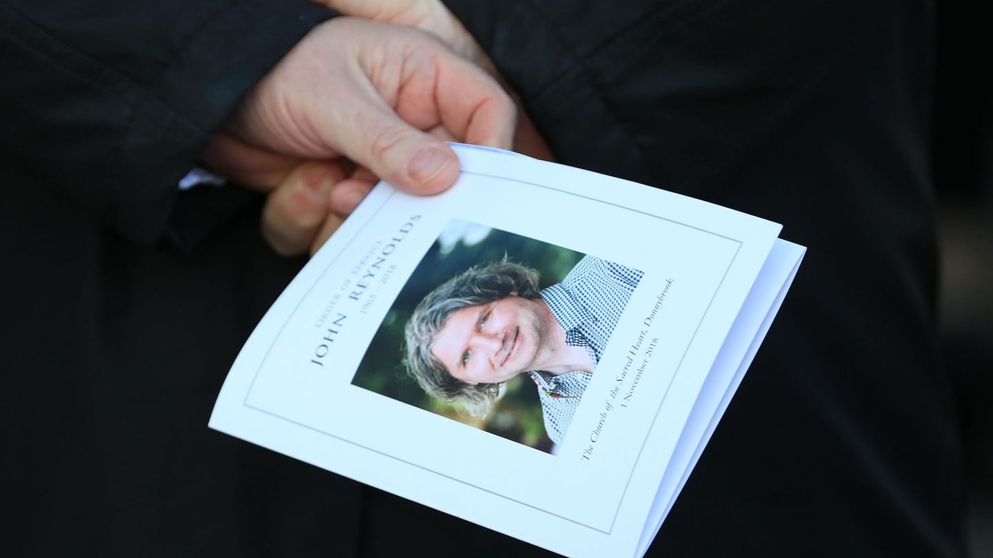 Image from the funeral of John Reynolds in Donnybrook, Dublin. Photograph: Nick Bradshaw/The Irish Times
