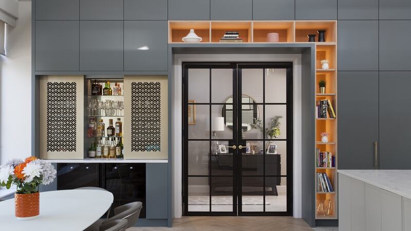 Cabinetry and lighting used in the Kirwans’ living space
