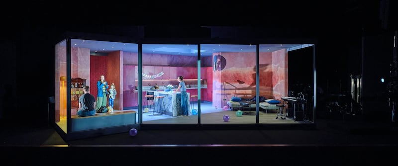 Dublin Theatre Festival 2025: Colin Campbell, Rhiannon May and Amy Molloy in Her Father’s Voice. Photograph: Ros Kavanagh