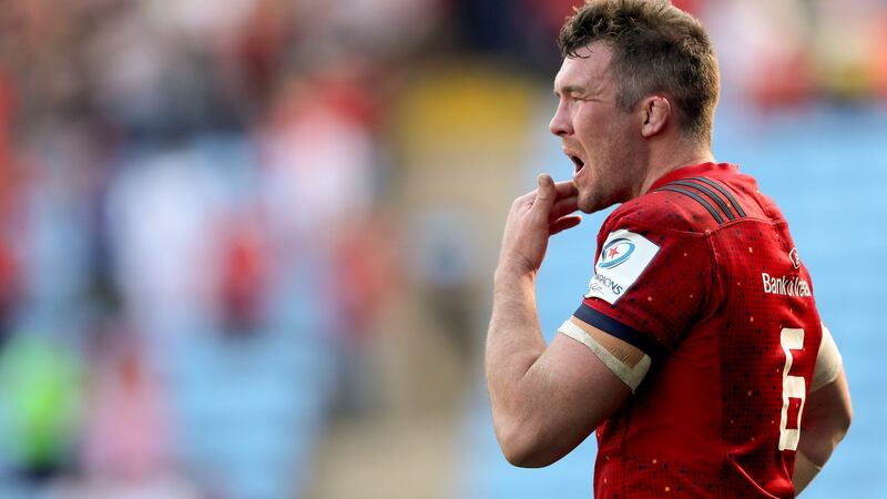 Munster’s Peter O’Mahony after the defeat to Saracens in the Heineken Champions Cup semi-final at the Ricoh Arena in Coventry . Photograph: James Crombie/Inpho