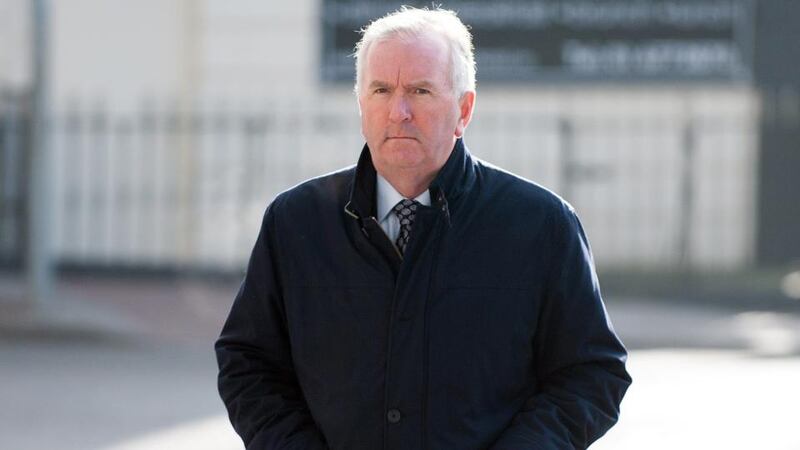 Former director of finance for Irish Life and Permanent Peter Fitzpatrick, from Malahide, Dublin, leaving court  on Wednesday. Photograph: Collins Courts