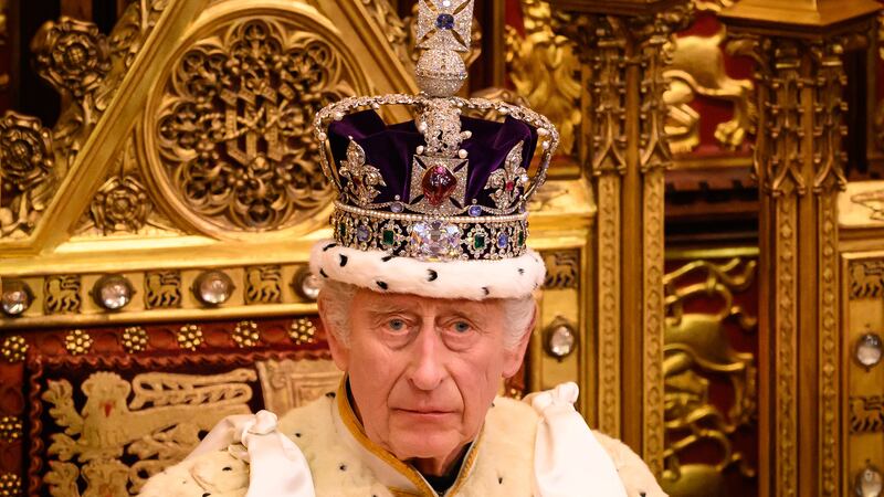 Britain's king, Charles III, delivering the speech opening parliament in 2023. He will be back in Westminster today. Photograph: Leon Neal/Getty