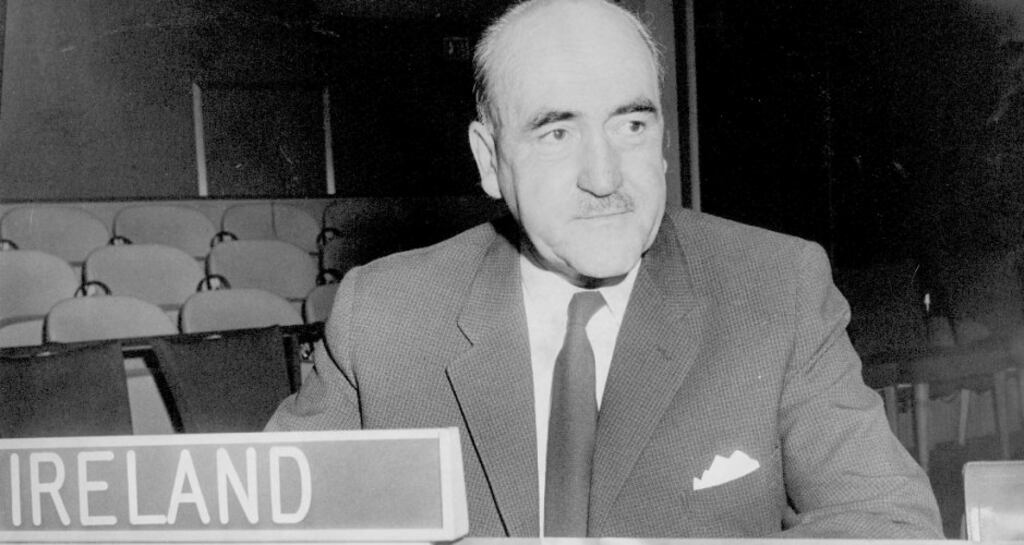 Frank Aiken, minister of external affairs of Ireland, October 1960. Photograph: Getty