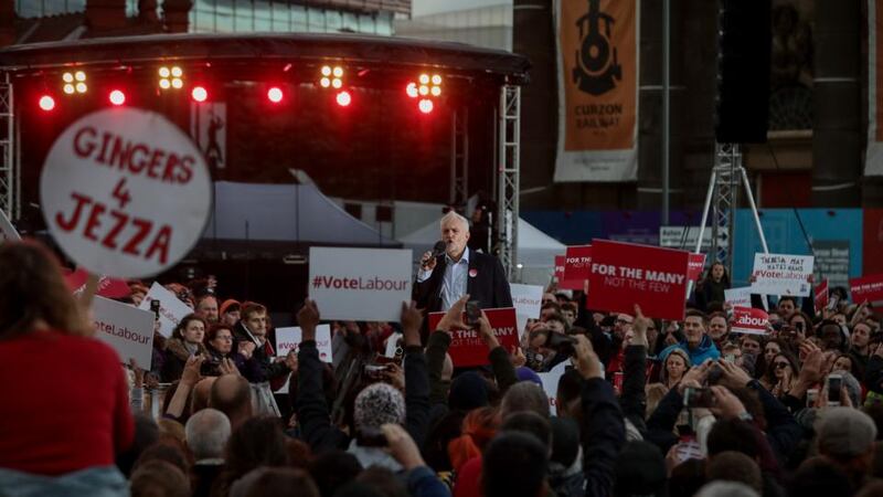 Gingers 4 Jezza: Jeremy Corbyn speaks in Birmingham. Photograph: Simon Dawson/Bloomberg