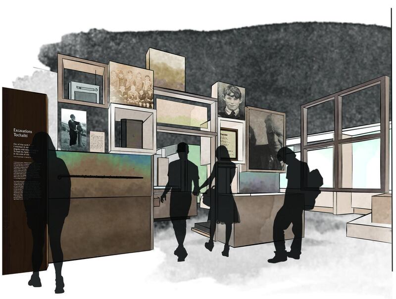 Seamus Heaney: Listen Now Again: how the Excavations section of the exhibition will look. Illustration: National Library of Ireland