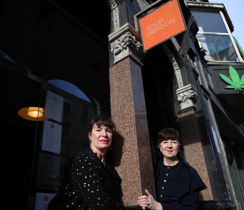Niamh Healion and Fiona Fairbrother outside Soup Dragon, which they set up and ran together for 25 years. Photograph: Bryan O’Brien