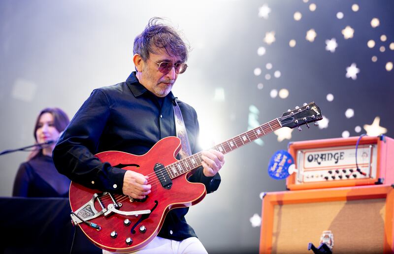 The Lightning Seeds performed earlier this summer at the United By Music Tour Of Liverpool event at the Eurovision Village in Liverpool, England. Photograph: Shirlaine Forrest/Getty