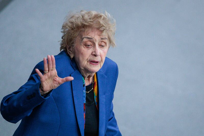 Tova Friedman speaking in the Bundestag on Wednesday. Photograph: Carsten Koall/Getty