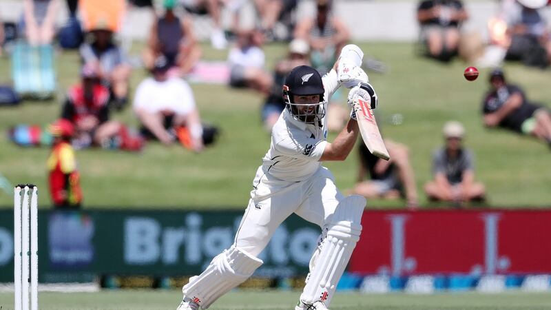New Zealand captain Kane Williamson plays a shot during the second day of the first  Test match against Pakistan at the Bay Oval in Mount Maunganui. Photograph:  Michael Bradley/AFP via Getty Images