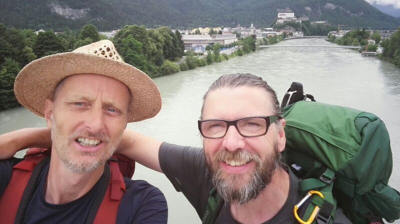 Eamonn Donnelly (right) and Sepp Tieber-Kessler on their Austria to Armagh trek