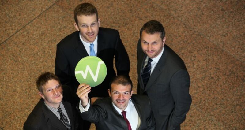 Left to right (top): Anthony Schoofs, Seamus Porter. Left to right (bottom): Alex Sintoni, Antonio Ruzzelli at the launch of Dublin-based Wattics
