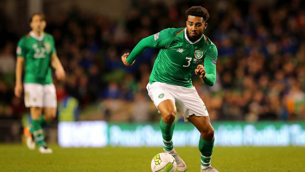 Fulham are investigating an allegation that defender Cyrus Christie’s sister was hit and racially abused during the Cottagers’ 1-0 defeat at Barnsley. Photograph: Ryan Byrne/Inpho