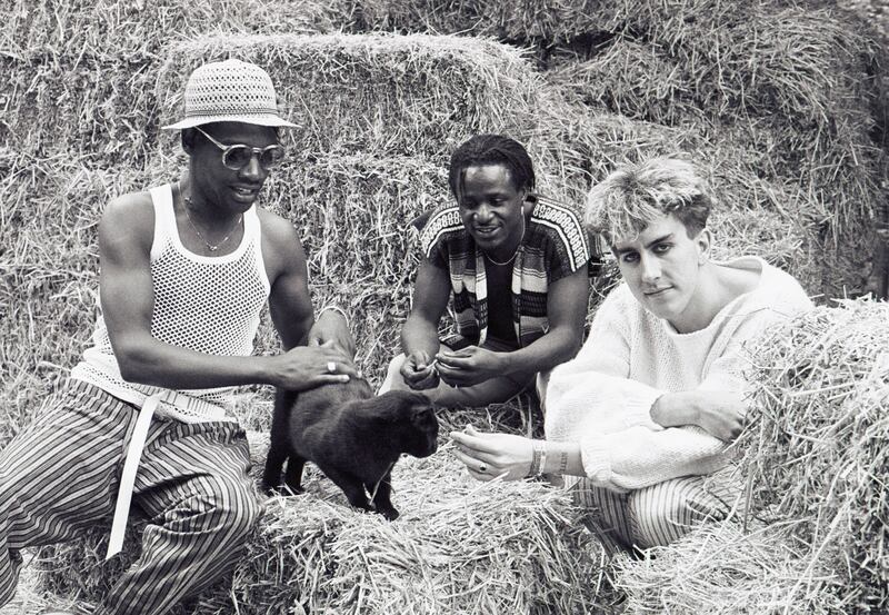 Terry Hall with Lynval Golding and Neville Staple of the Fun Boy Three in 1982. Photograph: Steve Rapport/Getty Images)