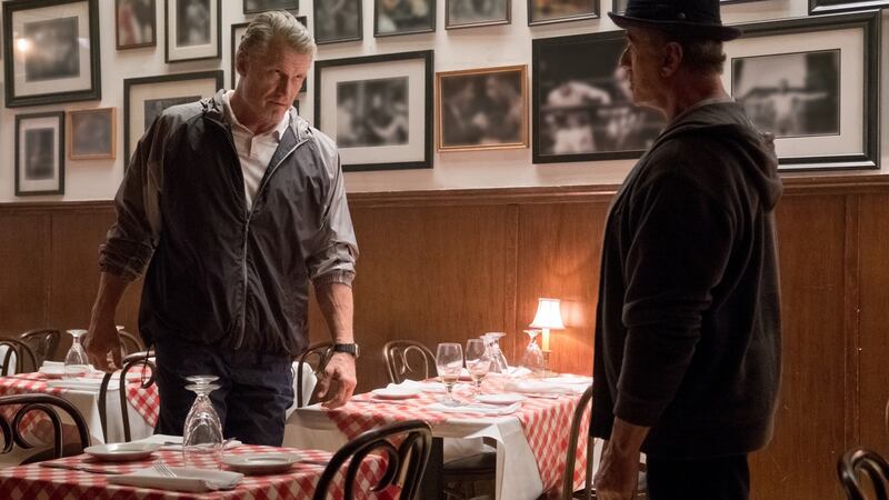 Dolph Lundgren as Ivan Drago and Sylvester Stallone as Rocky Balboa in ‘Creed II’. Photograph: Barry Wetcher/MGM/Warner Bros