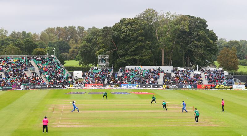 Ireland host India in a T20 match at Malahide Cricket Club in August 2023. Photograph: Nick Elliott/Inpho