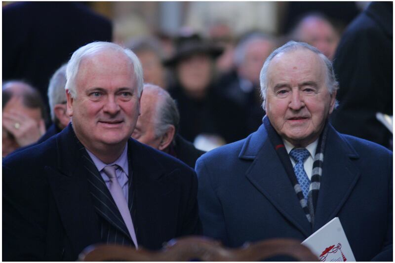 Former taoisigh John Bruton and Albert Reynolds at the funeral of Cardinal Cahal Daly at St Patrick's Cathedral in Armagh in 2010. Photograph: Bryan O'Brien/The Irish Times