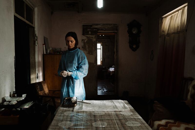 April: Ia Sukhitashvili as Nina, an obstetrician, in Dea Kulumbegashvili's film