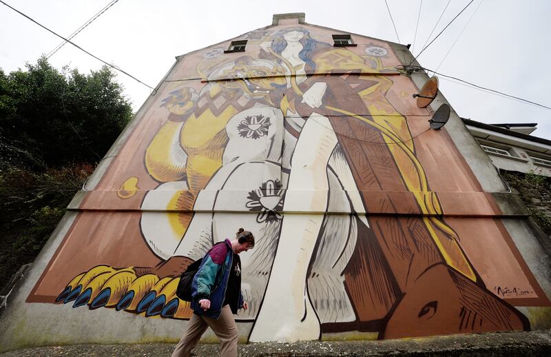 A mural by Berlin-based street artist Nasca Uno in Summerhill, Waterford. Photograph: Brian Lawless/PA Wire