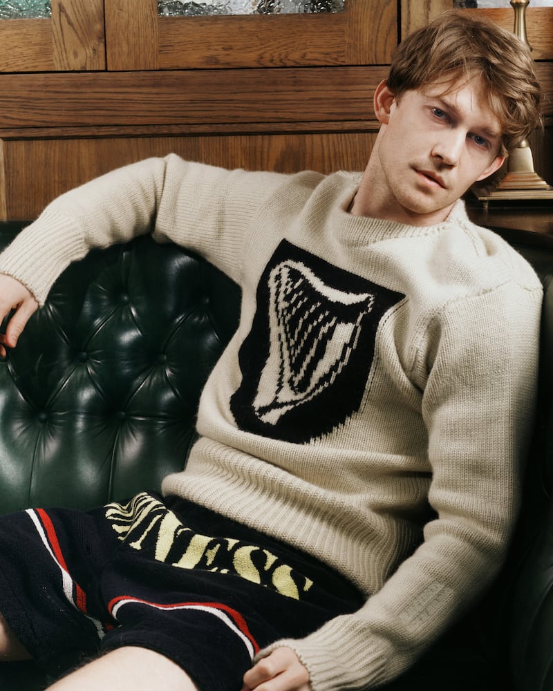 Irish wool goes international - Guinness x JW Anderson sweater modelled by actor Joe Alwyn, made with 100 per cent Irish Wicklow wool