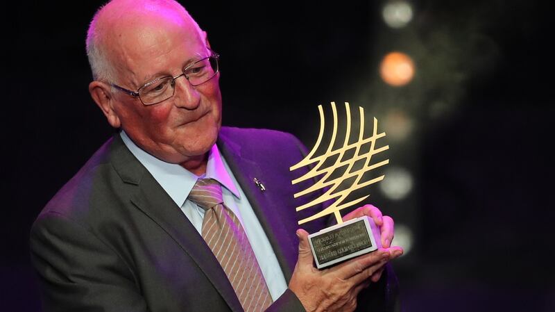 Irish coach Br Colm O’Connell  receives the coaching achievement award during the IAAF World Athletics Awards ceremony in Monaco. Photograph: Valery Hache/AFP via Getty Images
