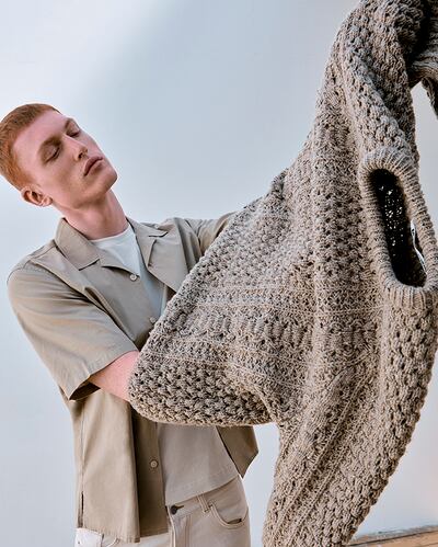 Heritage Aran in oat from Moss & Cable
