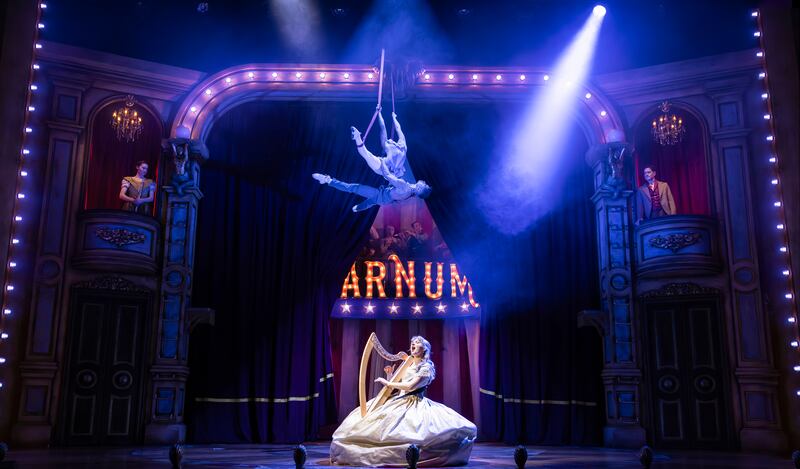 Barnum: Lee Mead (top right) and cast members of the Britain and Ireland tour. Photograph: Pamela Raith