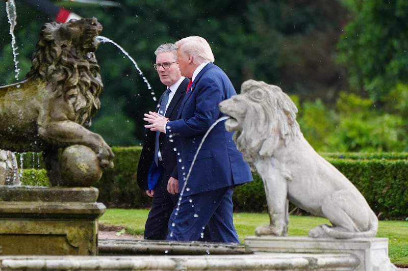 “I think he’ll be very happy with this,” Trump said what he thought Starmer's reaction would be to the EU-US tariff deal. Photograph: Jane Barlow/ Pool/ AFP via Getty Images