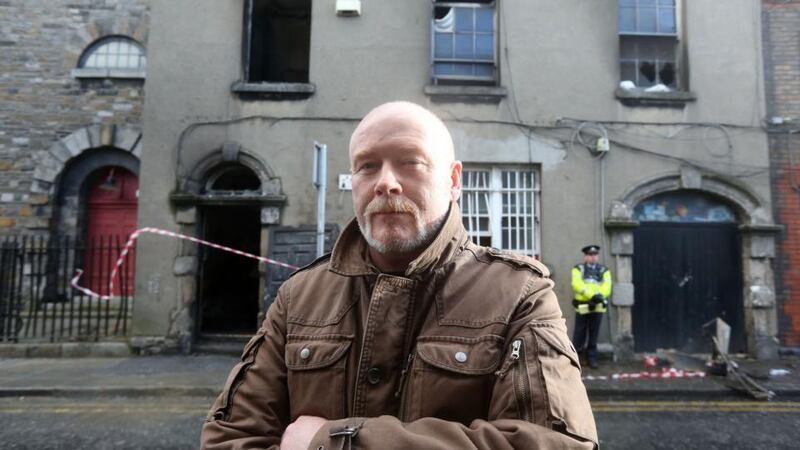 Paul O’Mahony who helped rescue people from the  fire at the apartments on Thomas Court in Dublin . Photograph: Arthur Carron/Collins