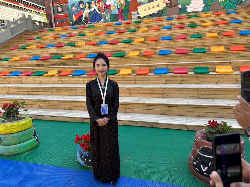 Kindergarten president Ze Ren Yong Zu at Shangri-La Bilingual Kindergarten. Photograph: Denis Staunton 