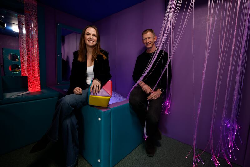 Leo Cullen with his wife Dairine Kennedy in one of the centre's rooms. Photograph: Nick Bradshaw