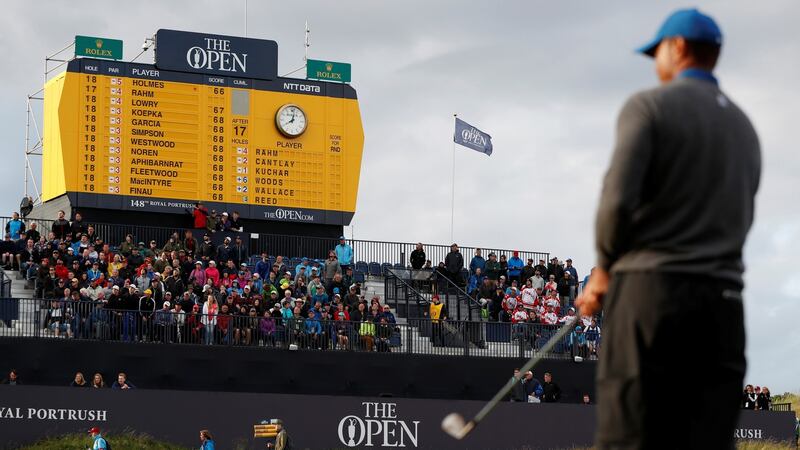 Tiger Woods in action in Royal Portrush at the 2019 Open. Photograph: Paul Childs/Reuters
