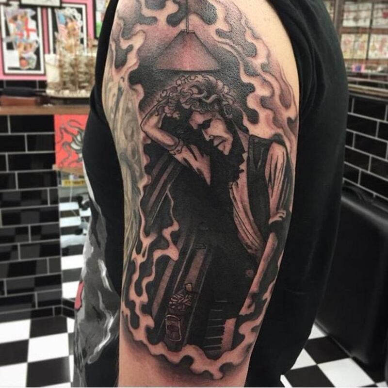 Niall Breslin's tattoo of Tom Waits's album Closing Time