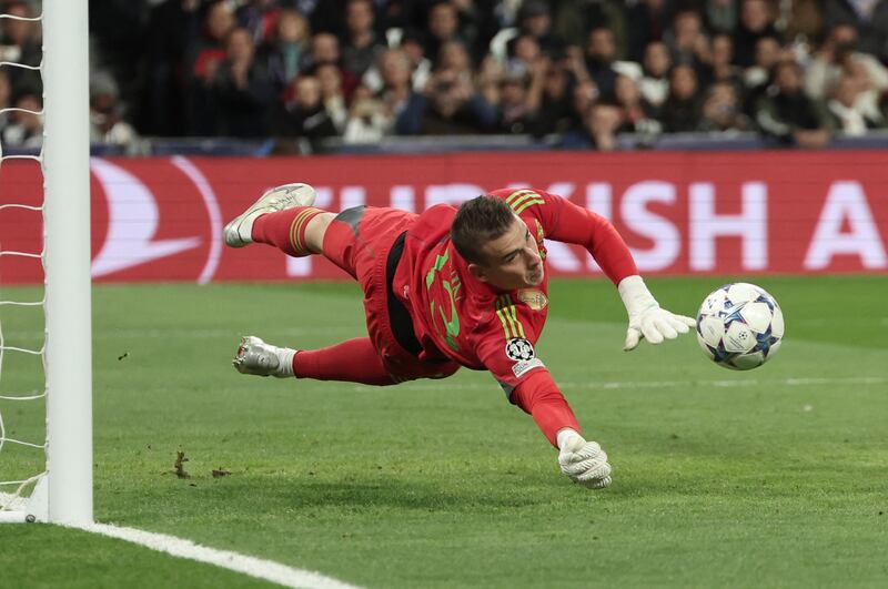 Real Madrid's Ukrainian goalkeeper Andriy Lunin. Photograph: Thomas Coex/AFP via Getty Images