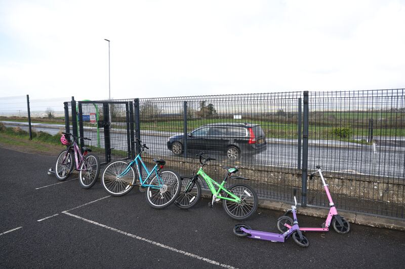  Artigarvan Primary School, Strabane where a ‘Kids Court’ set up by the PSNI to tackle speeding took place recently.   Photo: Bryan O’Brien / The Irish Times  
