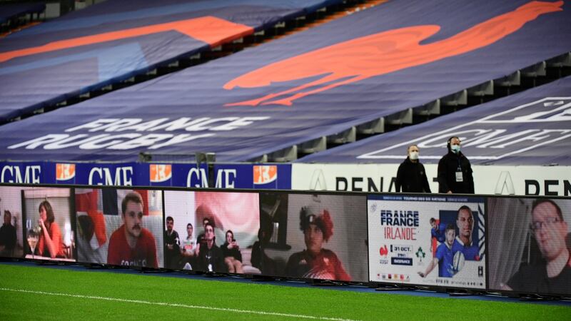 France supporters watch their side’s win over Ireland last October. Photograph: Dave Winter/Inpho