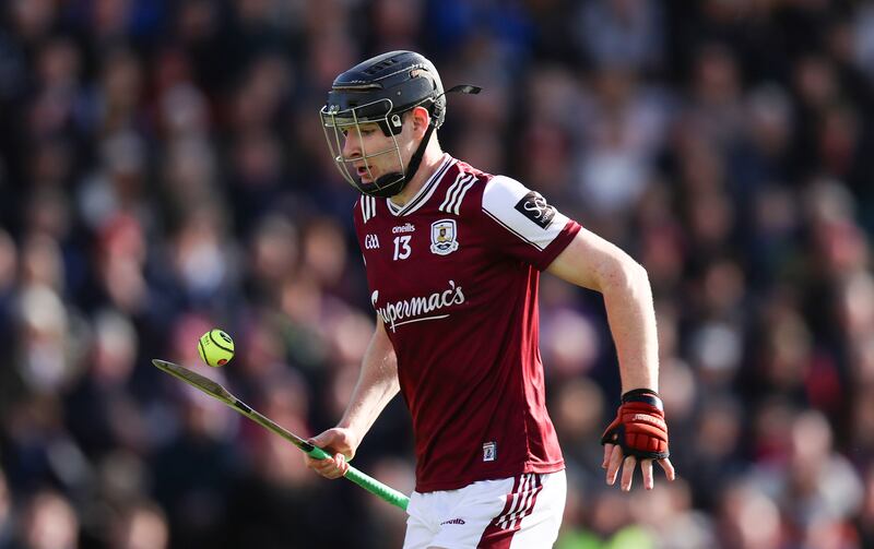 Galway's Jason Rabbitte breaks away to score a goal against Kilkenny. Photograph: Leah Scholes/Inpho